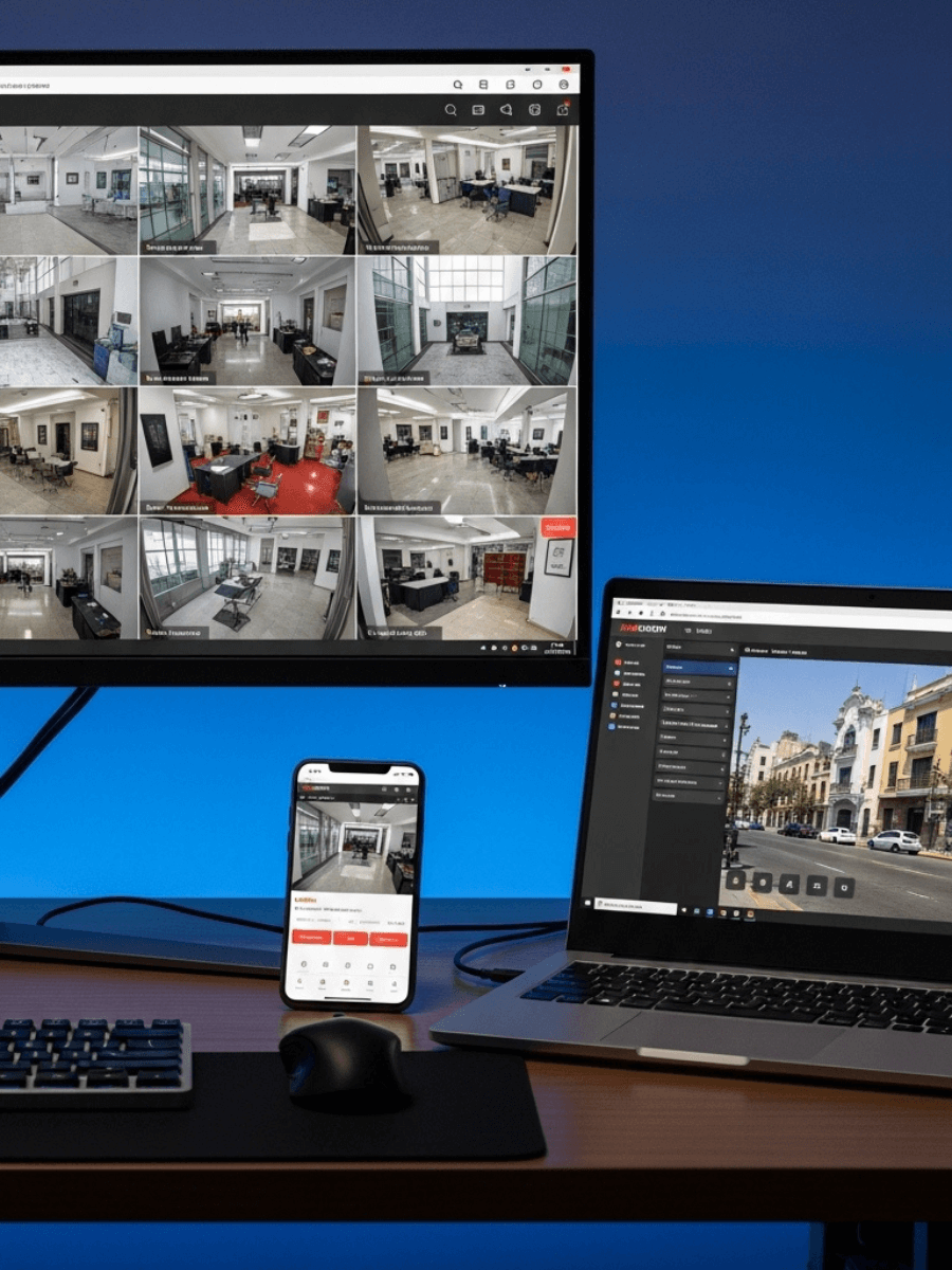 Monitoreo remoto cámaras IP desde celular app Hik-Connect — redes empresariales Lima