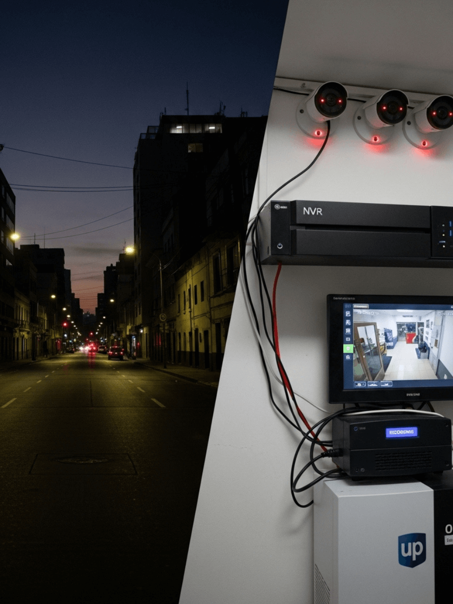 UPS interactivo protección eléctrica cámaras IP cortes luz Lima y provincias Perú
