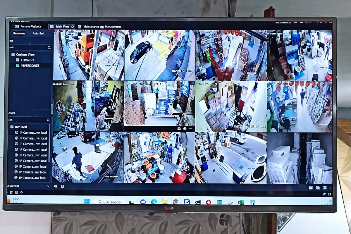 Monitor 16 cámaras IP en vivo empresa Lima Peru