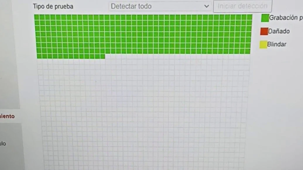 Prueba SMART disco duro NVR Hikvision mapa de sectores