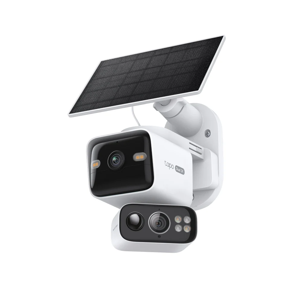 TP-Link Tapo C645D KIT - cámara solar de doble lente pan/tilt con panel solar incluido, para exteriores